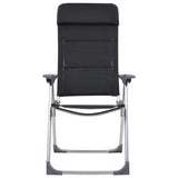 VidaXL Campingstoelen 58x69x111 cm aluminium zwart 2 st