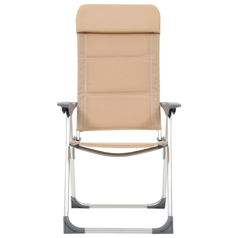 VidaXL Campingstoelen 2 st 58x69x111 cm aluminium crème