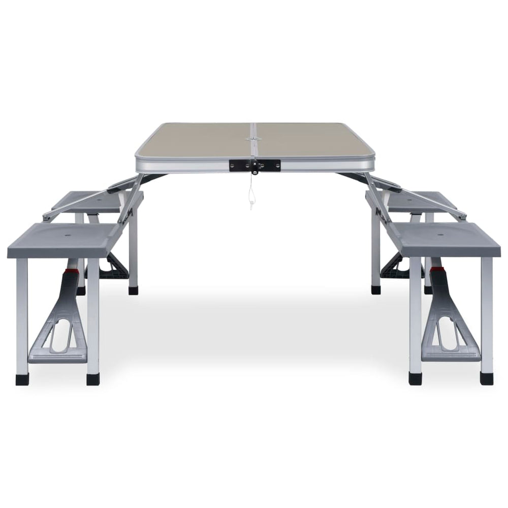 VidaXL Campingtafel inklapbaar met 4 zitjes staal en aluminium