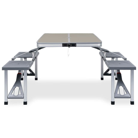 VidaXL Campingtafel inklapbaar met 4 zitjes staal en aluminium