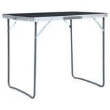 VidaXL Campingtafel inklapbaar met metalen frame 80x60 cm grijs