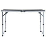 VidaXL Campingtafel inklapbaar 120x60 cm aluminium grijs