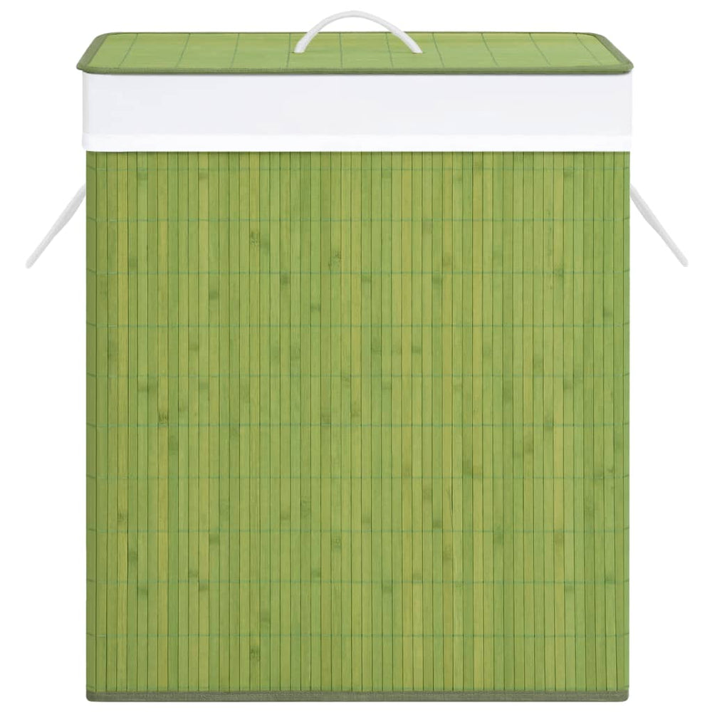 VidaXL Wasmand met 2 vakken 100 L bamboe groen