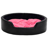 VidaXL Hondenmand 99x89x21 cm pluche en kunstleer zwart en roze