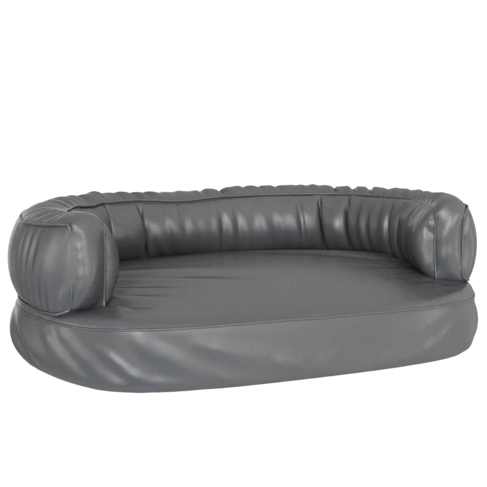 VidaXL Hondenmand met ergonomisch schuim 60x42 cm kunstleer grijs