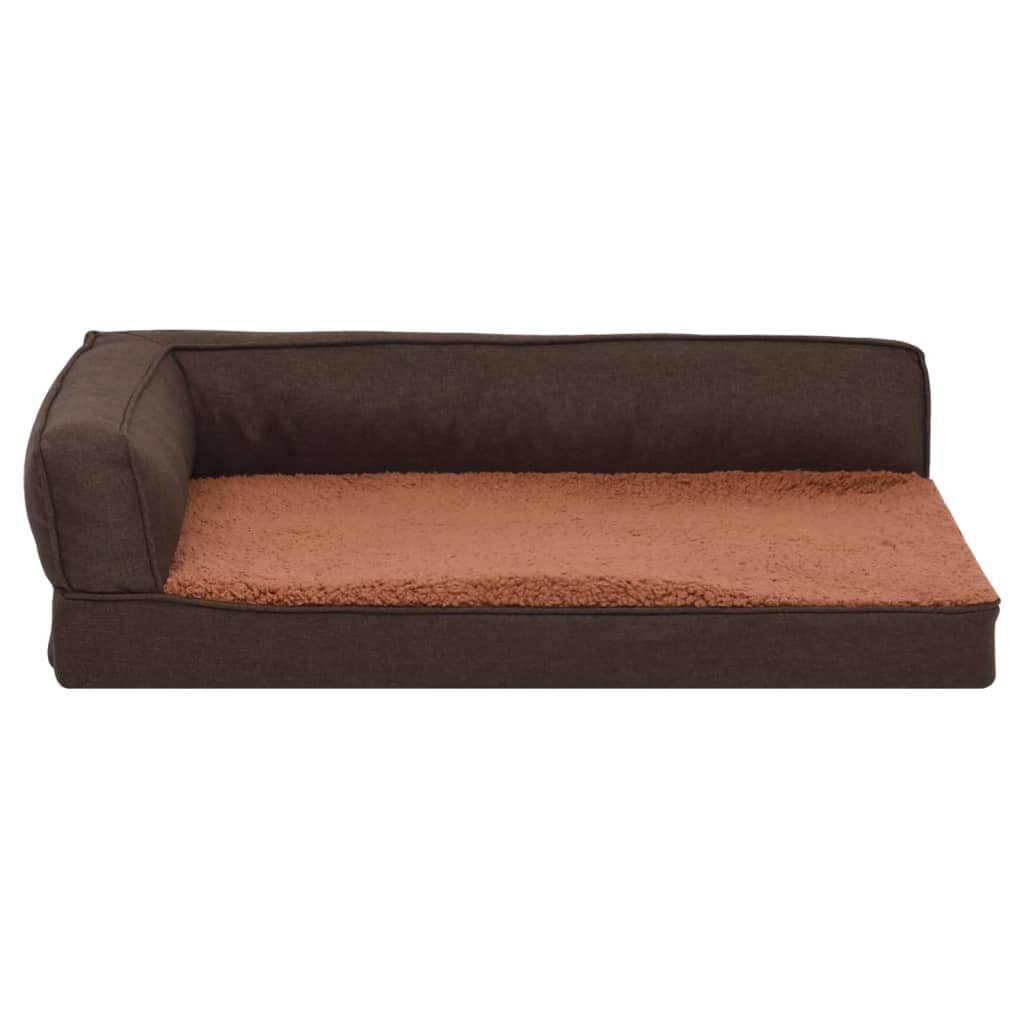 VidaXL Hondenbed ergonomisch linnen-look 75x53 cm fleece bruin