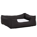 VidaXL Hondenmand linnen-look 85,5x70x23 cm fleece donkergrijs en wit