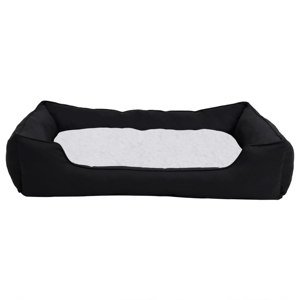 VidaXL Hondenmand linnen-look 85,5x70x23 cm fleece zwart en wit