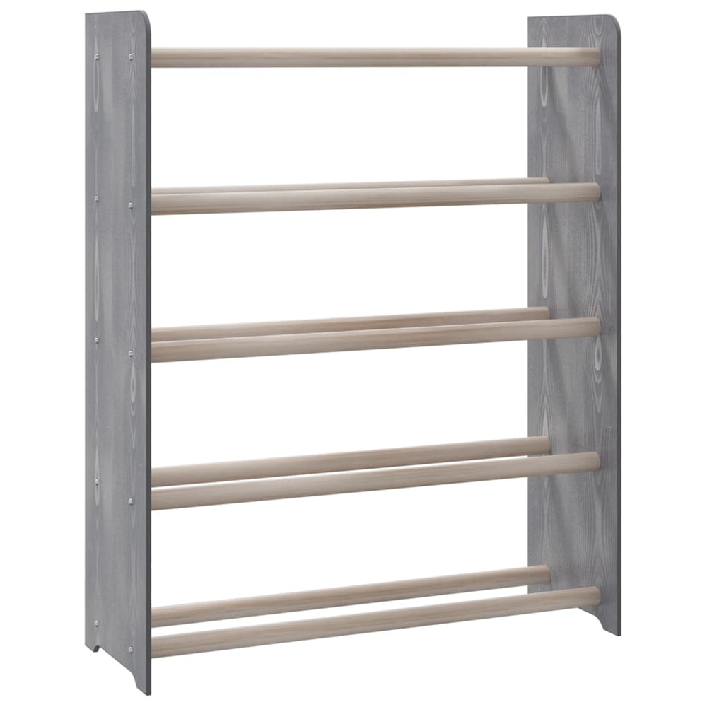 VidaXL Schoenenrek 65x24x81 cm bewerkt hout grijs