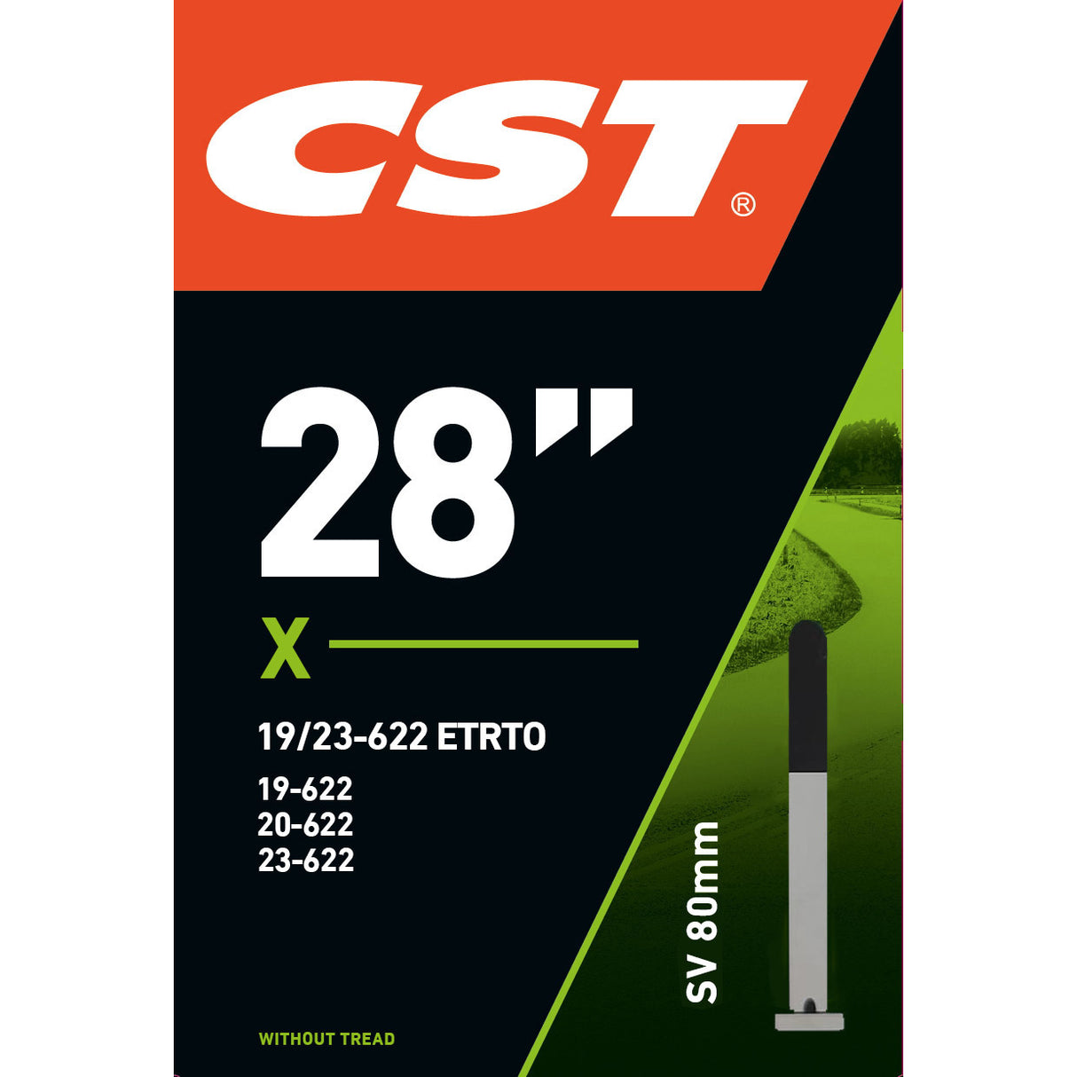 Cst binnenband fv sv 28 19 23-622 80mm zonder draad