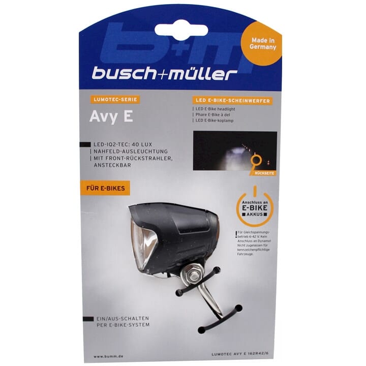 Busch + Müller Busch + muller koplamp lumotec iq avy dc e-bike 40 lux blister