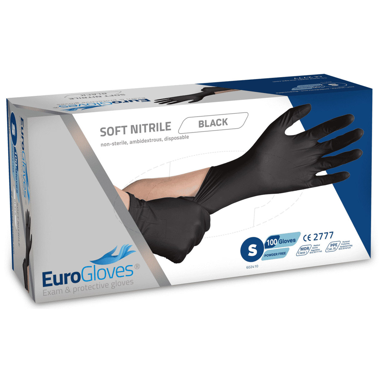 Handschoenen nitril maat S zwart (100 stuks)