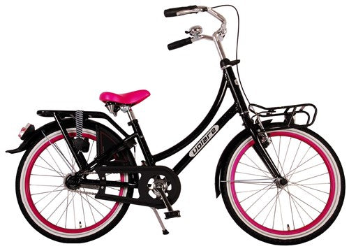 Volare 20 inch fiets oma transport glitter zwart roze 22033