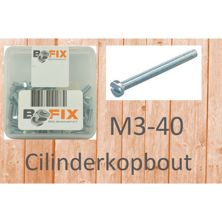 Bofix Cilinderkopbout M3x40 verzinkt (50st)