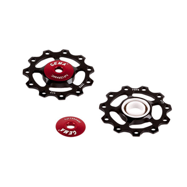 CEMA Derailleurwieltjes ALU 9 10 11V Full Ceramic zwart