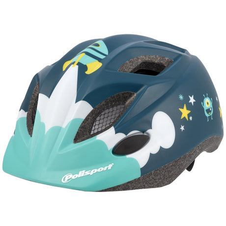 Polisport Helm Spaceship met bidon en houder. Maat: XS (48 52 cm), kleur: Blauww