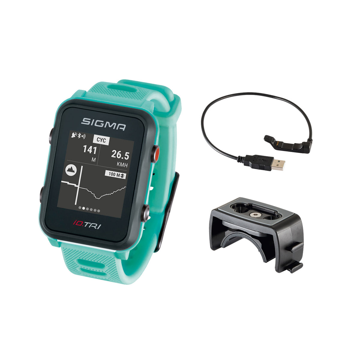 SIGMA Id.tri sporthorloge neon mint basic zs hartsl gps acti ant+ ble