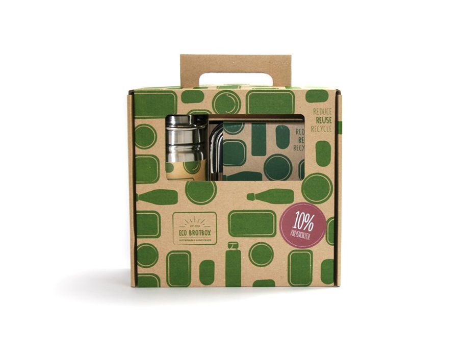 Eco-Brotbox Cadeauset Lunchbox en Drinkfles 500ml