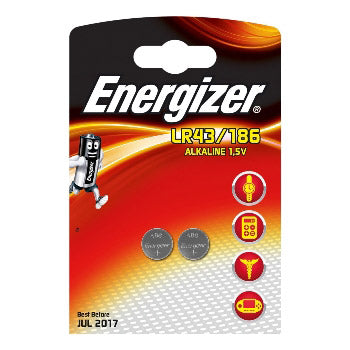 Enerdis energizer alkaline lr43 186 blister 2 stuks