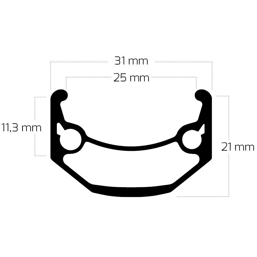 Velg 28 (622) BigBull 36 14 zwart zilver zijkant