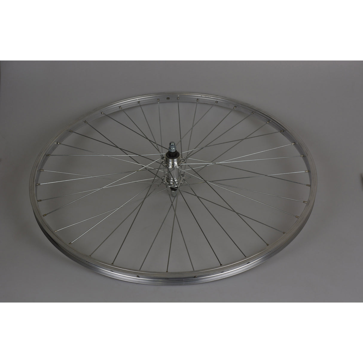 Achterwiel 28 velg vaste as alu eco freewh. zilv.