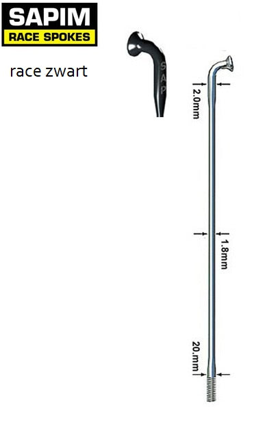 Spaken 14-190 rvs race zwart 14 15 db