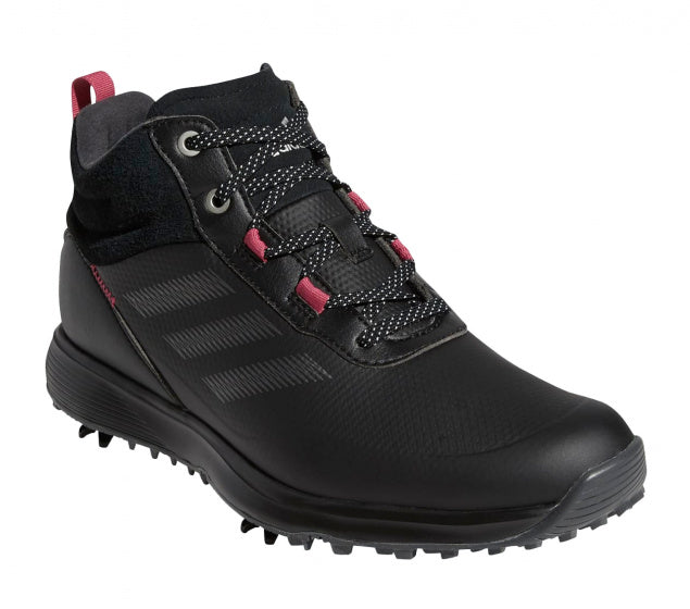Adidas Golfschoenen S2G MID-Cut dames leer zwart roze mt 36 2 3