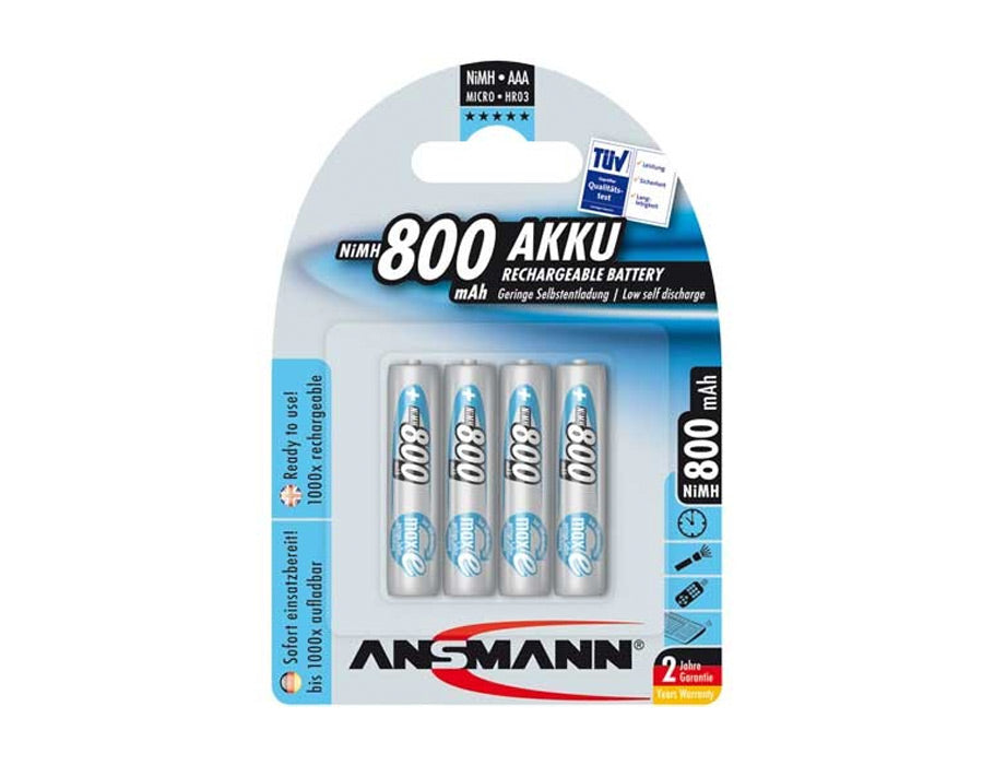 Ansmann Batterijen NiMH Accu Micro AAA 800 mAh 4 stuks