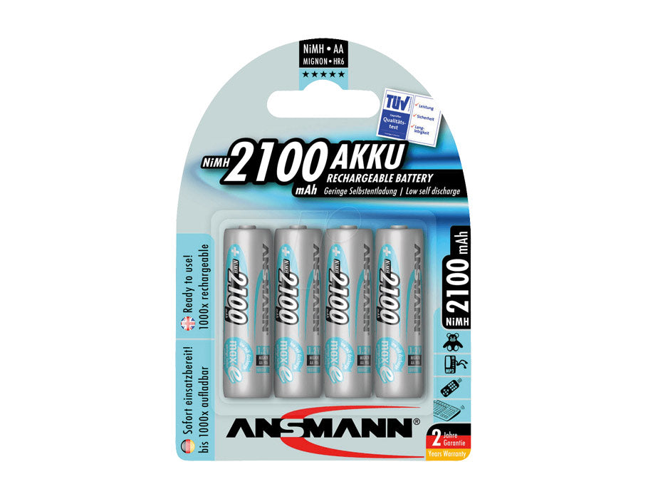 Ansmann Batterijen NiMH Accu Mignon AA 2100 mAh 4 stuks