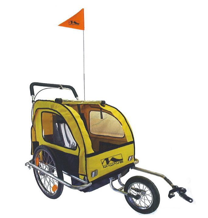 Kinderwagen met loopwiel inklapbaar, 20 inch wielen, handrem, 2 kinderen, max 50 kg