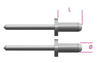 Beta 1741rv aluminium blindklinktang nagels 4,8k (p 100)