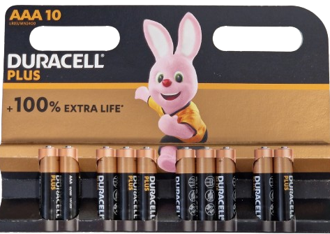 Duracell plus alkaline mini penlite lr03 aaa pack 10 stuks