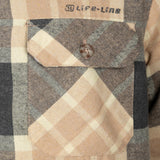 Life line Jervis Padded Flannel Shirt heren beige maat M