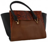 Mh bijoux Schoudertas dames 24 x 41 cm leer zwart bruin 2-delig