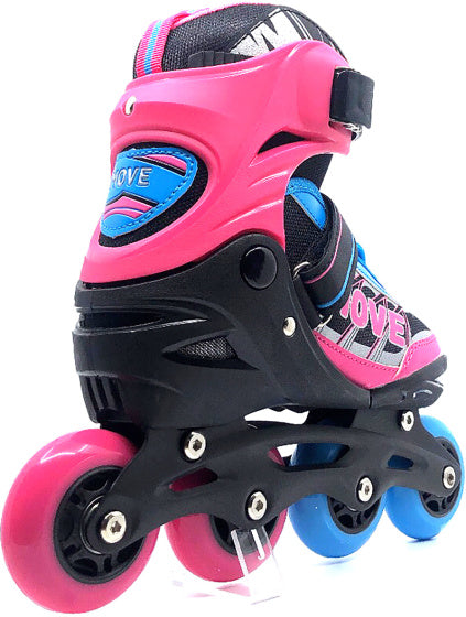 Move Inline skates Fast semi-softboot verstelbaar roze blauw maat 38-41