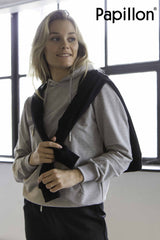 Papillon Sweat Hoody Katoen Dames Grijs Maat M
