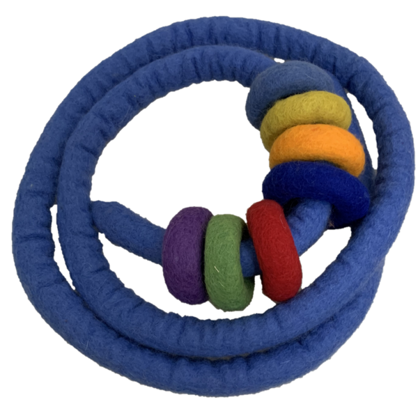 Papoose Toys Papoose Toys Blue Felt Rope and 7 Felt Doughnuts