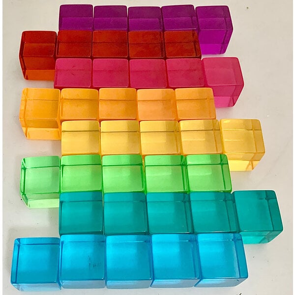 Papoose Toys Papoose Toys Bright Lucite Cubes 40pc