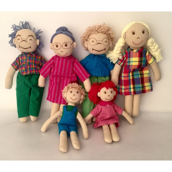 Papoose Toys Papoose Toys Caucasian Family Rag Dolls