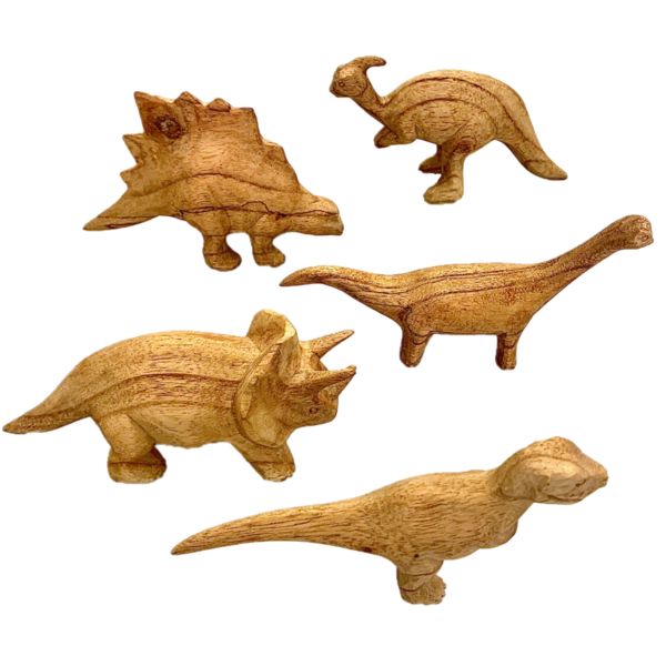 Papoose Toys Papoose Toys Dinosaurs Hand Carved 5pc