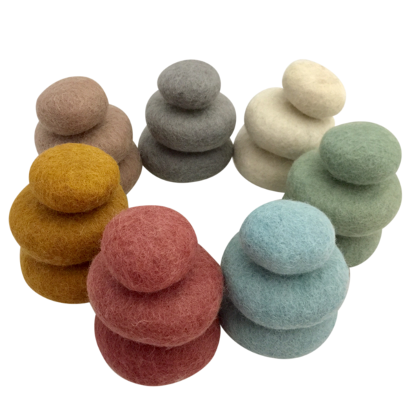 Papoose Toys Papoose Toys Earth Felt Pebbles 21 stuks