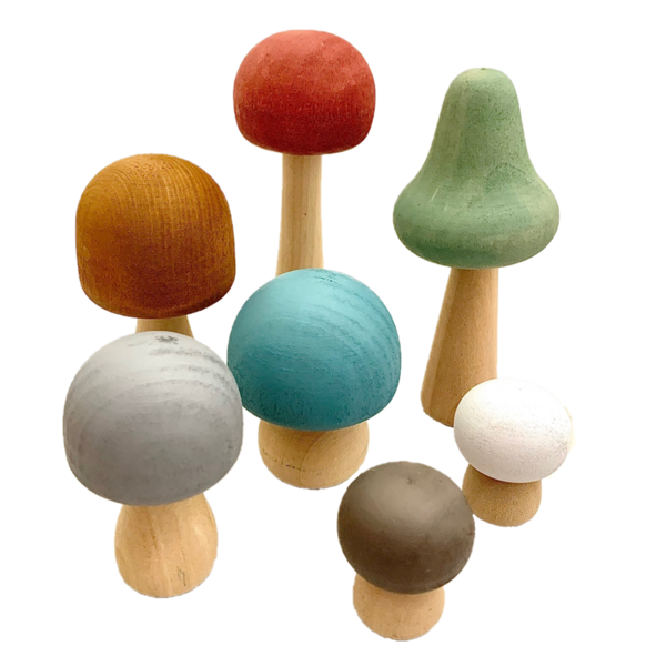 Papoose Toys Papoose Toys Earth Mushrooms 7pc