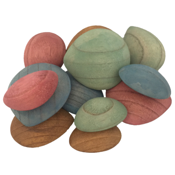 Papoose Toys Papoose Toys Earth Wood Pebbles 12pc