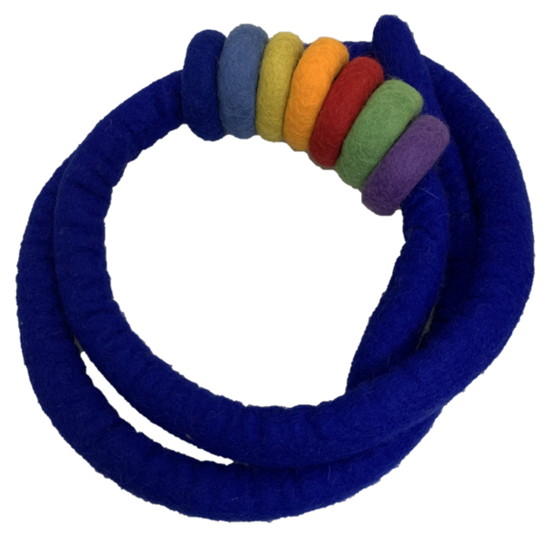 Papoose Toys Papoose Toys Indigo Felt Rope and 7 Felt Doughnuts