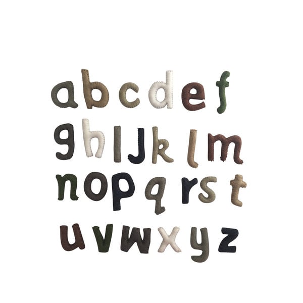 Papoose Toys Papoose Toys Lowercase Alphabet Natural Stitched 7cm H