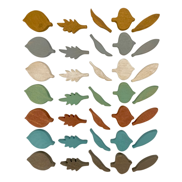 Papoose Toys Papoose Toys Mini Earth Leaf Shapes 35pc