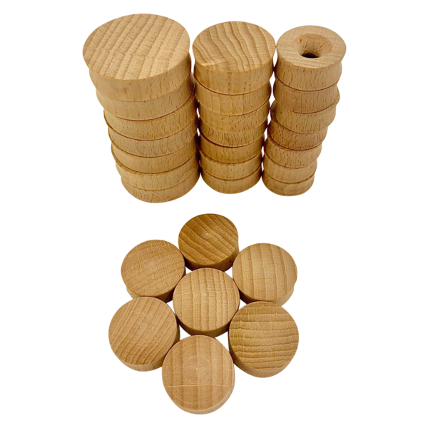 Papoose Toys Papoose Toys Mini Natural Rounds 28pc