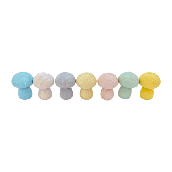 Papoose Toys Papoose Toys Mini Pastel Mushroom 7pc