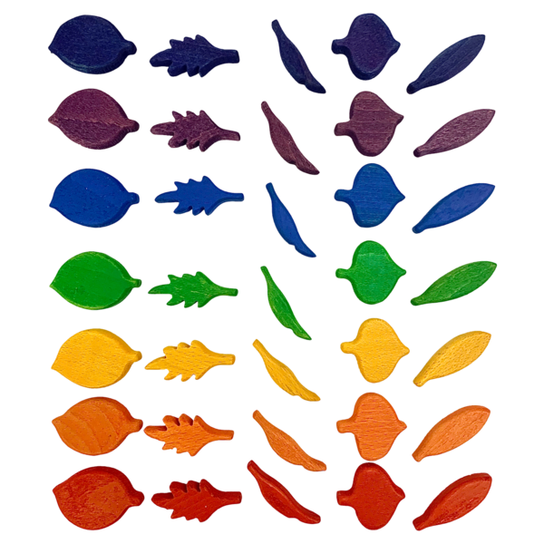 Papoose Toys Papoose Toys Mini Rainbow Leaf Shape 35pc