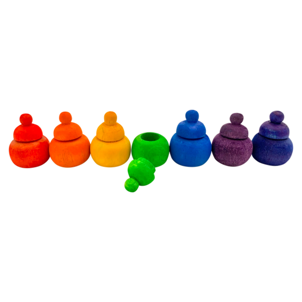 Papoose Toys Papoose Toys Mini Rainbow Pot 7pc